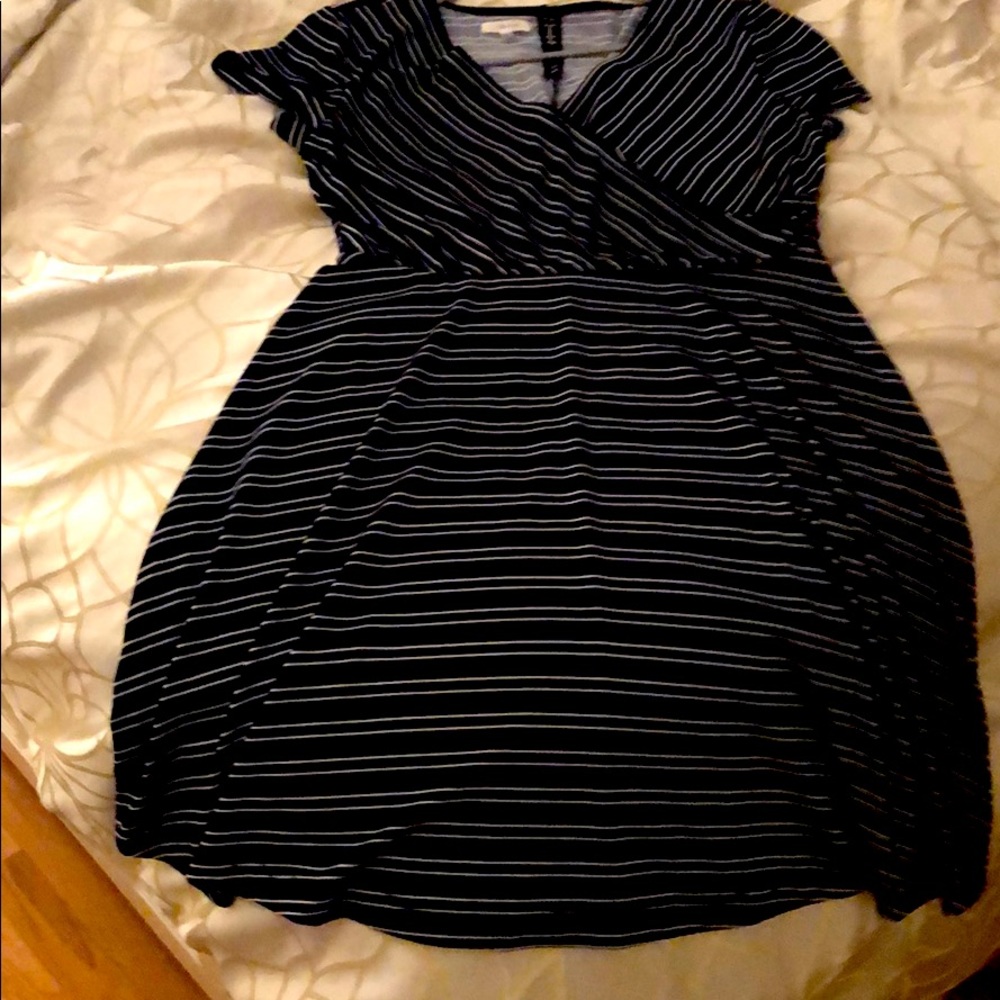 Maurices Navy Stripe Wrap Dress